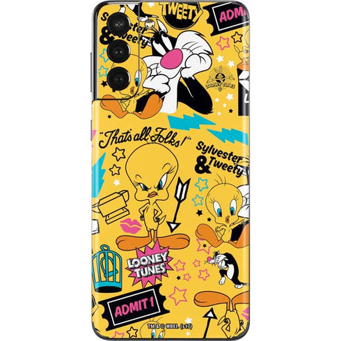 Looney Tunes Tweety and Sylvester Patches Galaxy S21 Plus 5G Skin