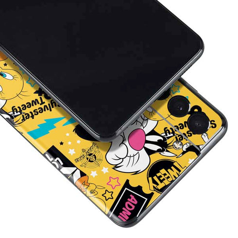Looney Tunes Tweety and Sylvester Patches Galaxy S21 Plus 5G Skin