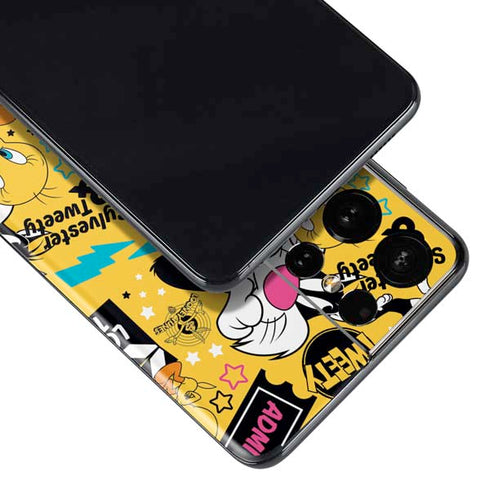 Looney Tunes Tweety and Sylvester Patches Galaxy S21 Ultra 5G Skin