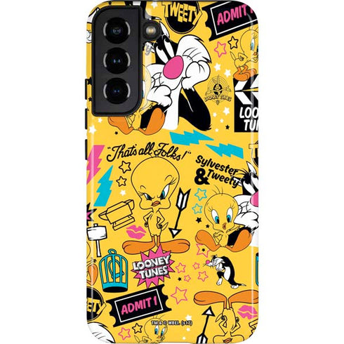 Looney Tunes Tweety and Sylvester Patches Galaxy S22 Plus Pro Case