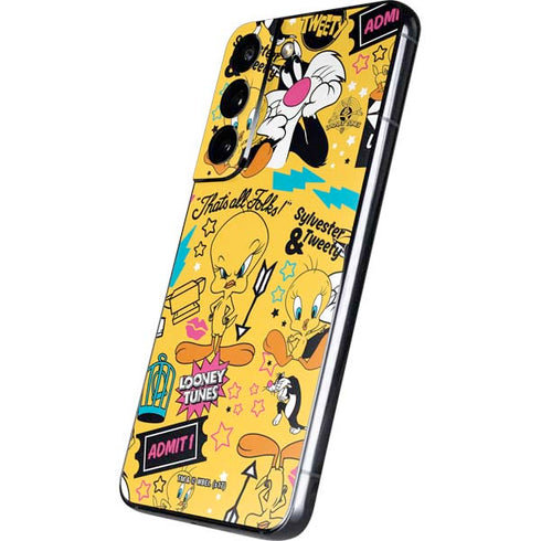 Looney Tunes Tweety and Sylvester Patches Galaxy S22 Skin