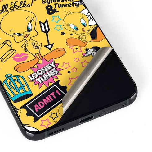 Looney Tunes Tweety and Sylvester Patches Galaxy S22 Skin