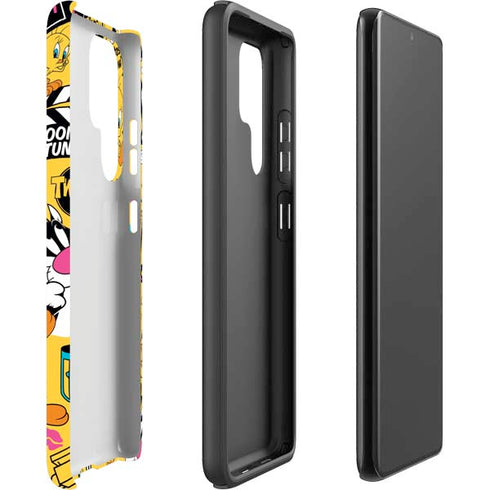 Looney Tunes Tweety and Sylvester Patches Galaxy S22 Ultra Pro Case