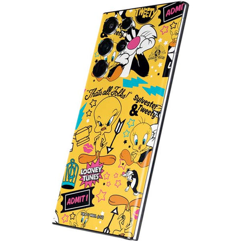 Looney Tunes Tweety and Sylvester Patches Galaxy S22 Ultra Skin