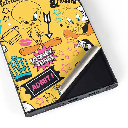 Looney Tunes Tweety and Sylvester Patches Galaxy S22 Ultra Skin
