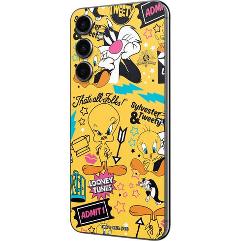 Looney Tunes Tweety and Sylvester Patches Galaxy S23 FE Skin