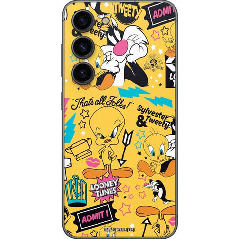 Looney Tunes Tweety and Sylvester Patches Galaxy S23 Skin