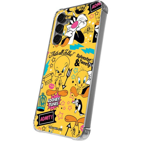 Looney Tunes Tweety and Sylvester Patches Galaxy S24 Plus Clear Case