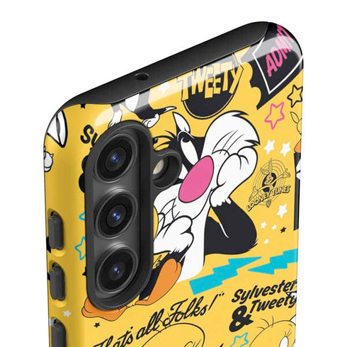 Looney Tunes Tweety and Sylvester Patches Galaxy S24 Plus Impact Case