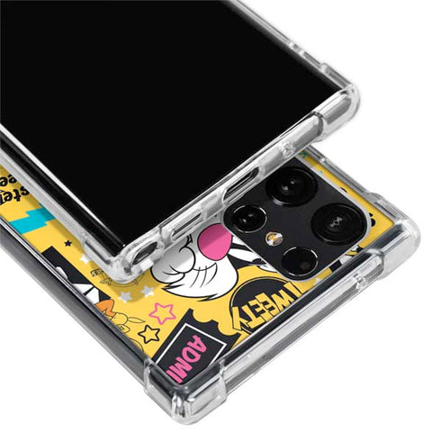 Looney Tunes Tweety and Sylvester Patches Galaxy S24 Ultra Clear Case