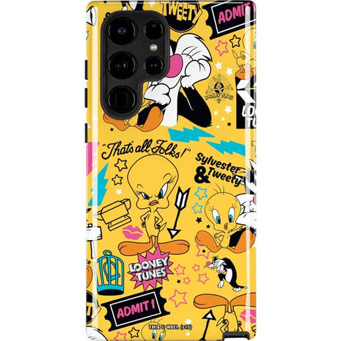 Looney Tunes Tweety and Sylvester Patches Galaxy S24 Ultra Impact Case