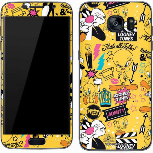 Looney Tunes Tweety and Sylvester Patches Galaxy S7 Skin