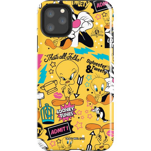 Looney Tunes Tweety and Sylvester Patches iPhone 11 Pro Max Impact Case