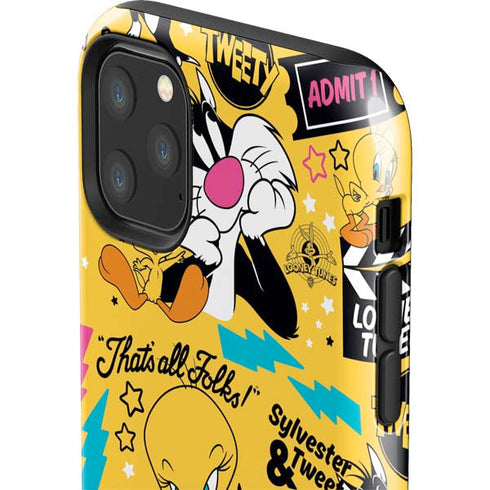 Looney Tunes Tweety and Sylvester Patches iPhone 11 Pro Max Impact Case