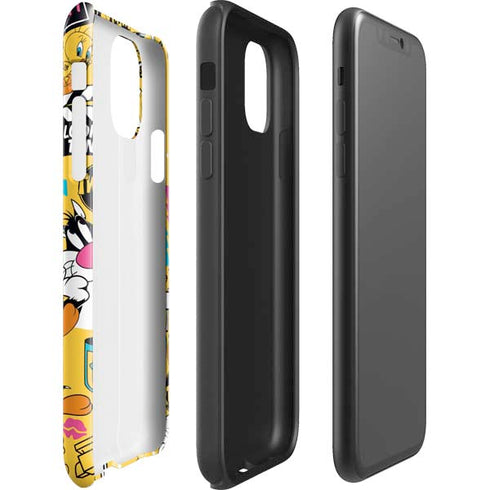 Looney Tunes Tweety and Sylvester Patches iPhone 11 Pro Max Impact Case