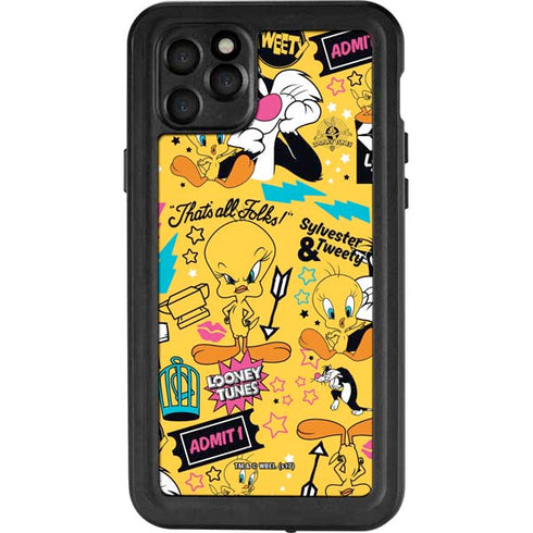 Looney Tunes Tweety and Sylvester Patches iPhone 11 Pro Max Waterproof Case