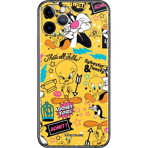 Looney Tunes Tweety and Sylvester Patches iPhone 11 Pro Skin