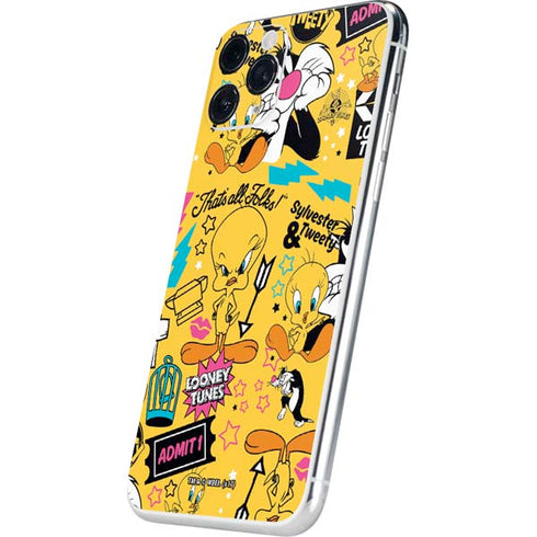 Looney Tunes Tweety and Sylvester Patches iPhone 11 Pro Skin