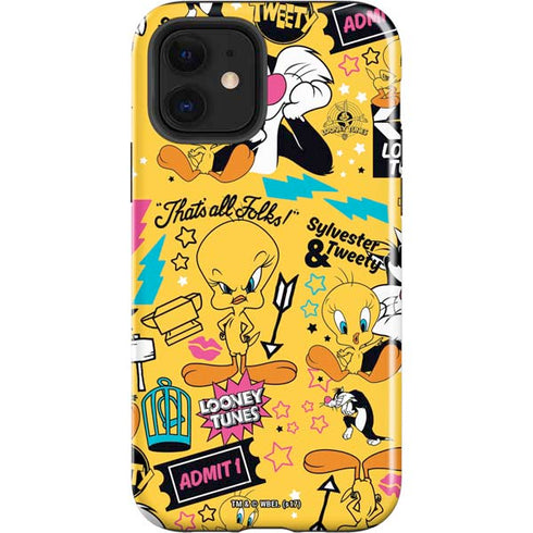 Looney Tunes Tweety and Sylvester Patches iPhone 12 Impact Case