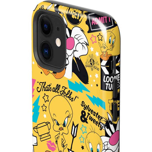 Looney Tunes Tweety and Sylvester Patches iPhone 12 Impact Case