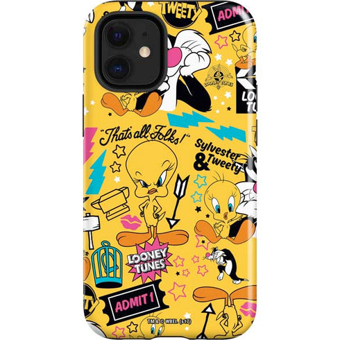 Looney Tunes Tweety and Sylvester Patches iPhone 12 Mini Impact Case