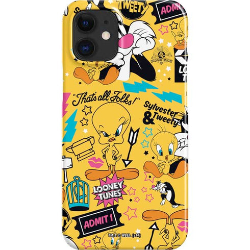 Looney Tunes Tweety and Sylvester Patches iPhone 12 Mini Lite Case