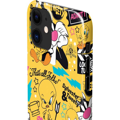 Looney Tunes Tweety and Sylvester Patches iPhone 12 Mini Lite Case