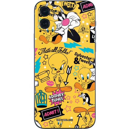 Looney Tunes Tweety and Sylvester Patches iPhone 12 Mini Skin