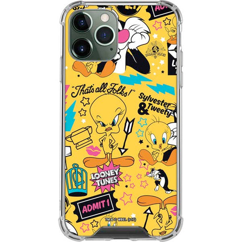 Looney Tunes Tweety and Sylvester Patches iPhone 12 Pro Clear Case