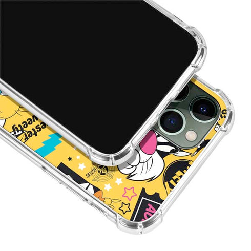 Looney Tunes Tweety and Sylvester Patches iPhone 12 Pro Clear Case