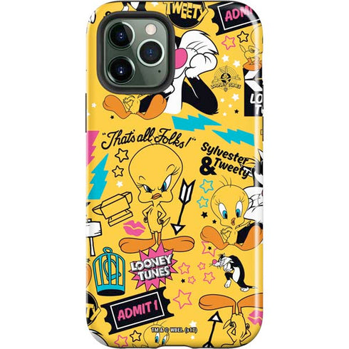 Looney Tunes Tweety and Sylvester Patches iPhone 12 Pro Impact Case