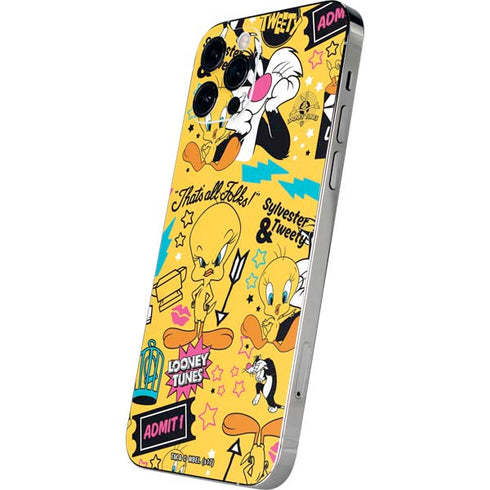 Looney Tunes Tweety and Sylvester Patches iPhone 12 Pro Skin