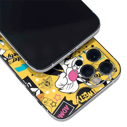 Looney Tunes Tweety and Sylvester Patches iPhone 12 Pro Skin