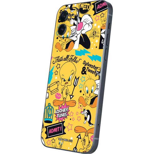 Looney Tunes Tweety and Sylvester Patches iPhone 12 Skin