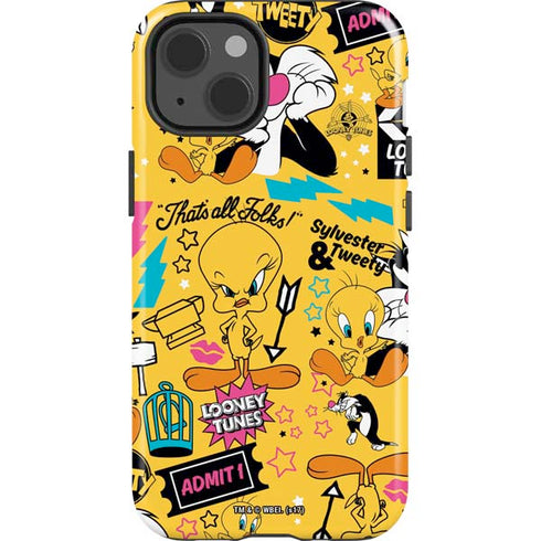 Looney Tunes Tweety and Sylvester Patches iPhone 13 Impact Case