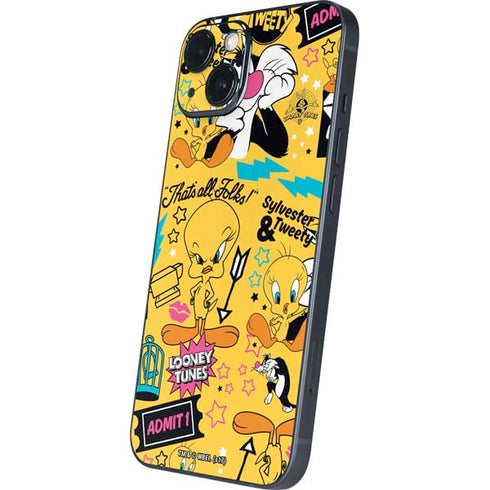 Looney Tunes Tweety and Sylvester Patches iPhone 15 Plus Skin