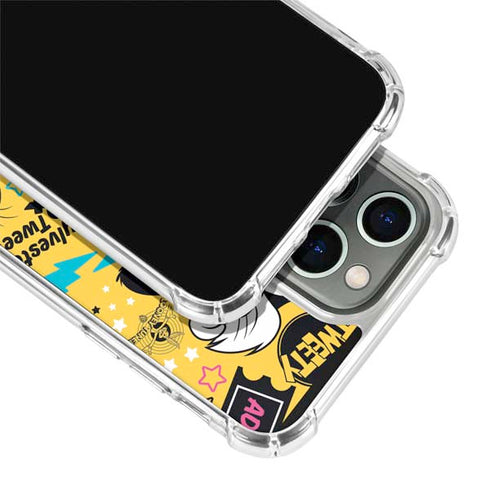 Looney Tunes Tweety and Sylvester Patches iPhone 15 Pro Clear Case