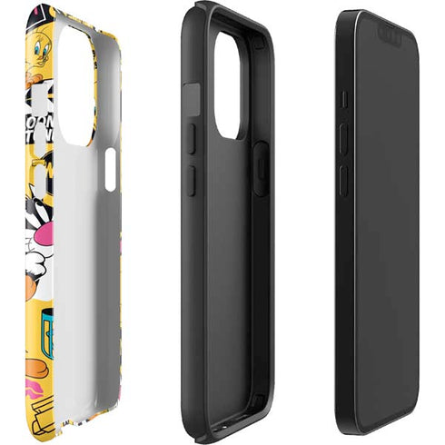 Looney Tunes Tweety and Sylvester Patches iPhone 14 Pro Impact Case