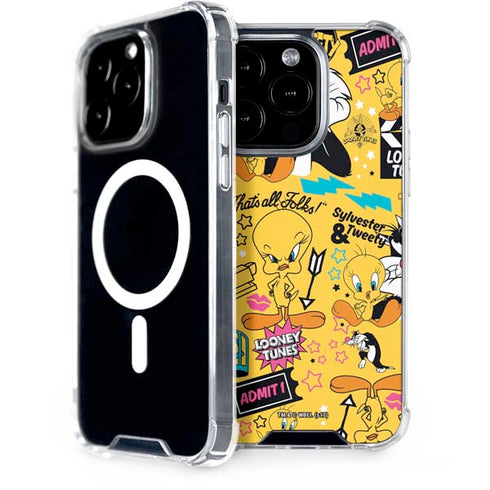 Looney Tunes Tweety and Sylvester Patches iPhone 15 Pro MagSafe Case