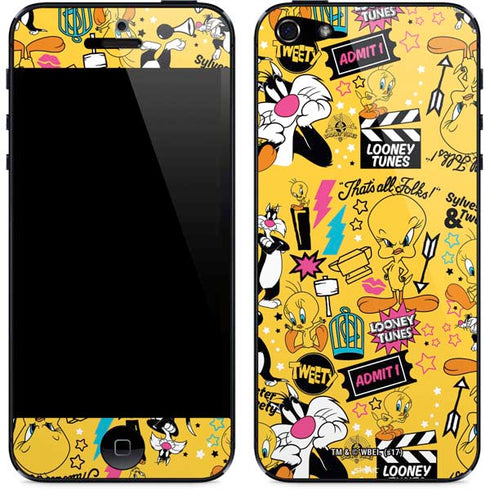 Looney Tunes Tweety and Sylvester Patches iPhone 5/5s/5SE Skin