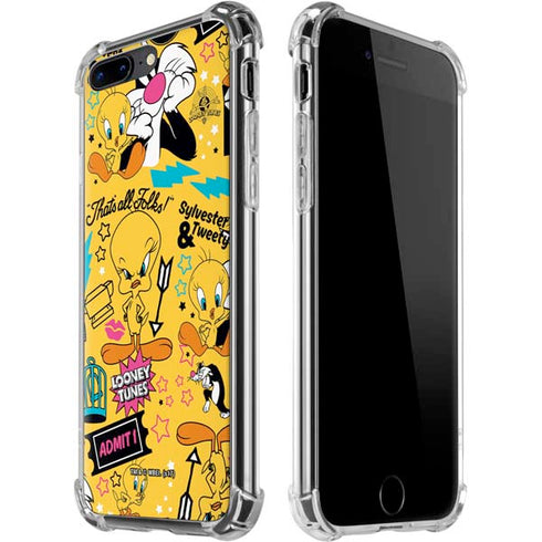 Looney Tunes Tweety and Sylvester Patches iPhone 7/8 Plus Clear Case
