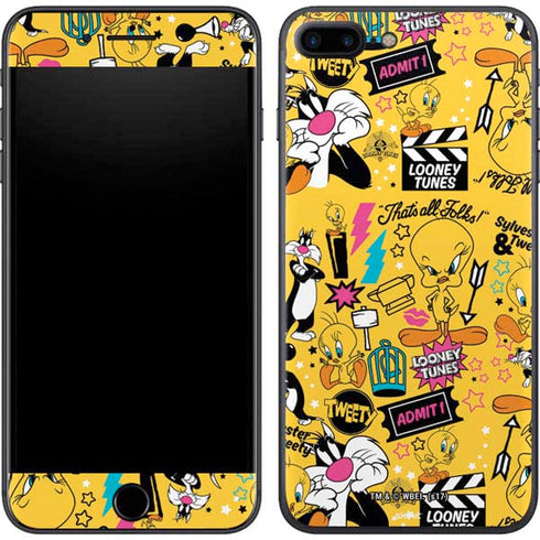 Looney Tunes Tweety and Sylvester Patches iPhone 7 Plus Skin