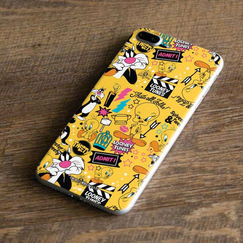 Looney Tunes Tweety and Sylvester Patches iPhone 8 Plus Skin