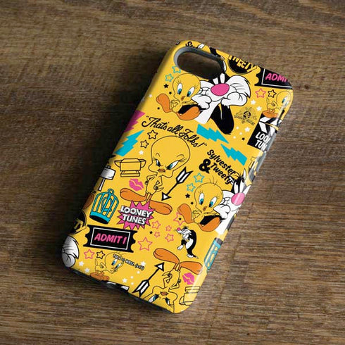 Looney Tunes Tweety and Sylvester Patches iPhone 8 Pro Case