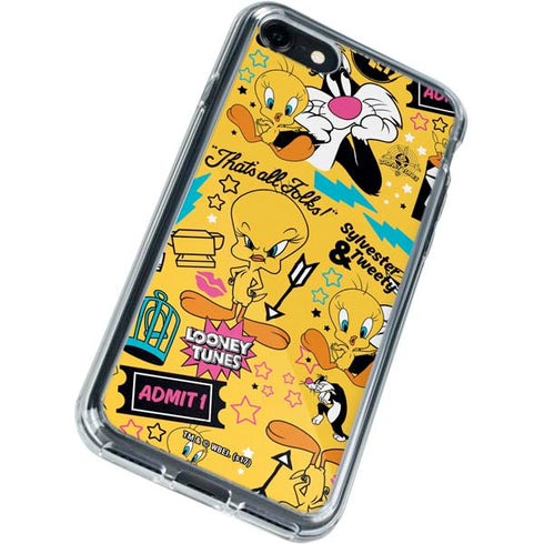 Looney Tunes Tweety and Sylvester Patches iPhone SE (2nd & 3rd Gen) Clear Case
