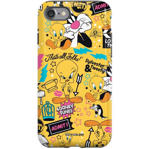 Looney Tunes Tweety and Sylvester Patches iPhone SE (2nd & 3rd Gen) Pro Case