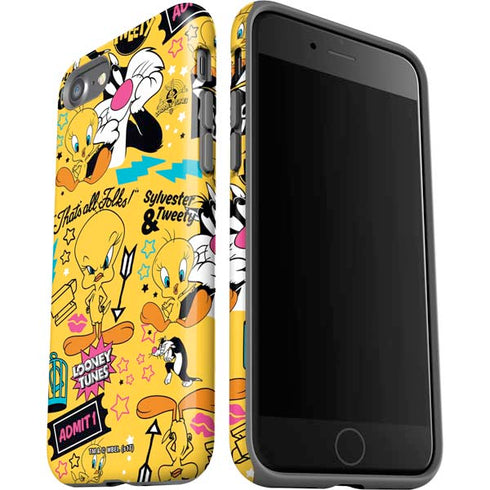 Looney Tunes Tweety and Sylvester Patches iPhone SE (2nd & 3rd Gen) Pro Case