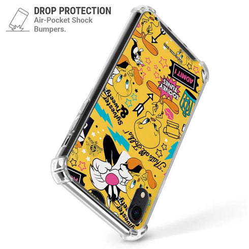 Looney Tunes Tweety and Sylvester Patches iPhone XR Clear Case