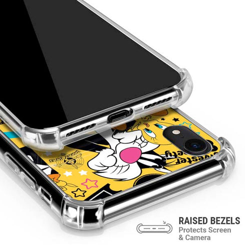 Looney Tunes Tweety and Sylvester Patches iPhone XR Clear Case