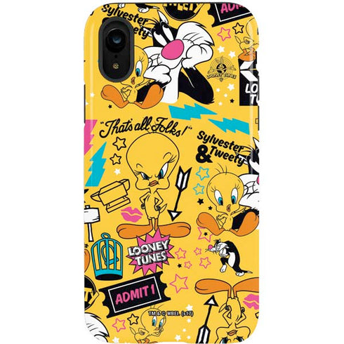 Looney Tunes Tweety and Sylvester Patches iPhone XR Pro Case